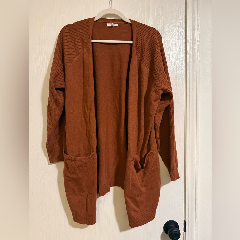 Maurices Rust Open-Front Sweater